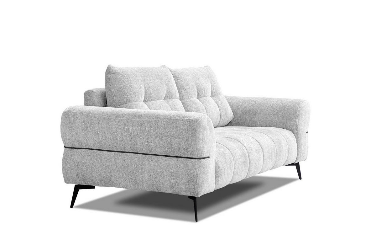 SOFA SALVINI 2,5-Sitzer, hellgrau - Hellgrau/Schwarz, Holzwerkstoff/Textil (176/88/99cm) - Courtois Laville