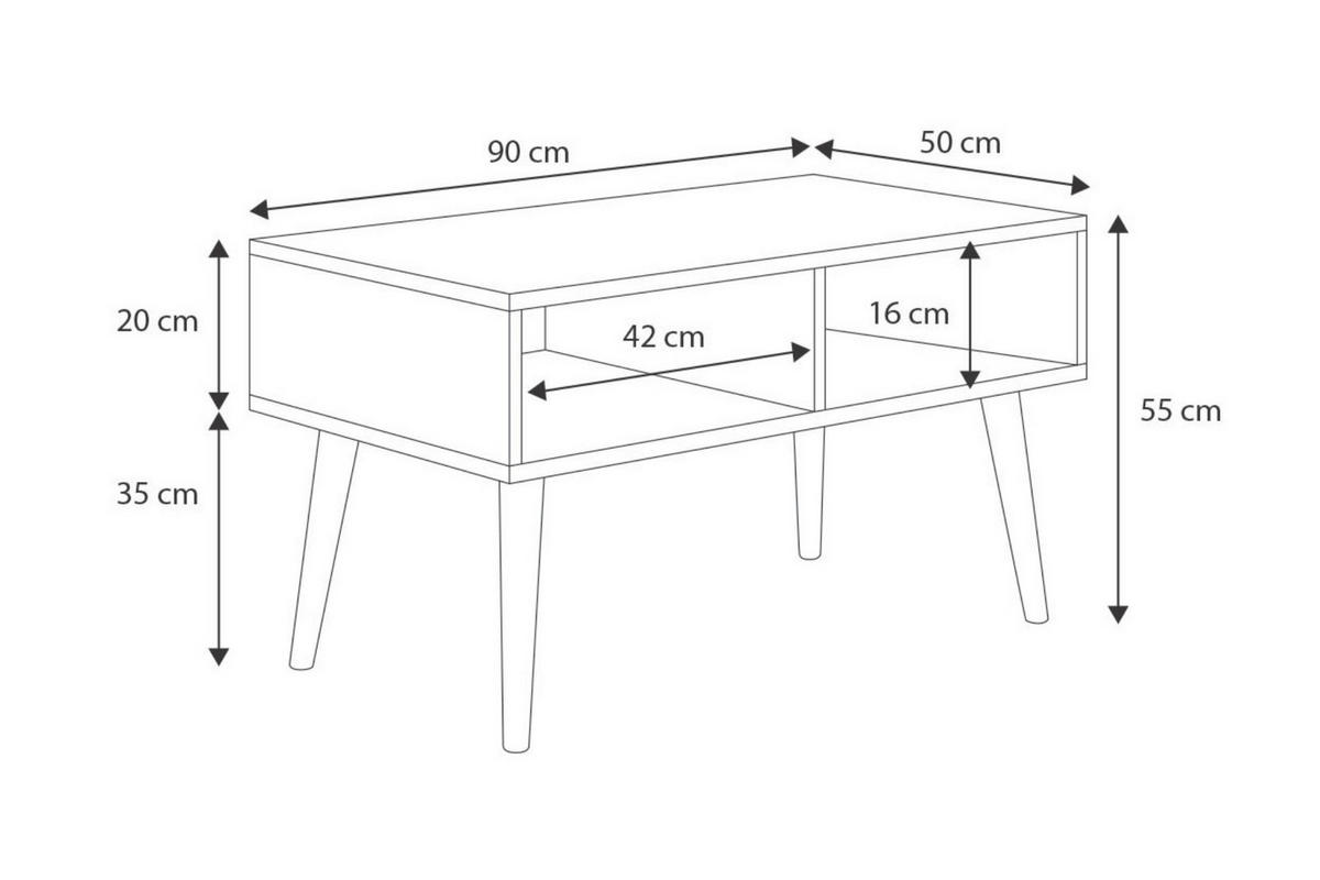 COUCHTISCH Sandi - Weiß, Holzwerkstoff (55/90/55cm) - RAUMHIRSCH FURNITURE