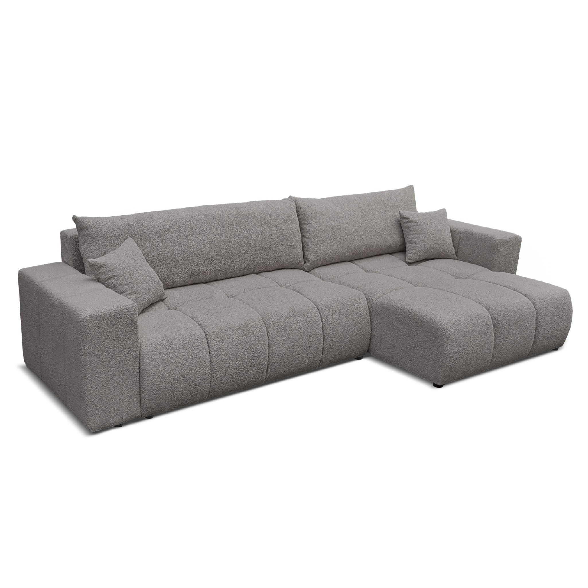 ECKSOFA Anabel Max Mit Schlaffunktion - Dunkelgrau, Holzwerkstoff/Textil (145/278cm) - Fun Möbel