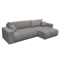 ECKSOFA Anabel Max Mit Schlaffunktion - Dunkelgrau, Holzwerkstoff/Textil (145/278cm) - Fun Möbel