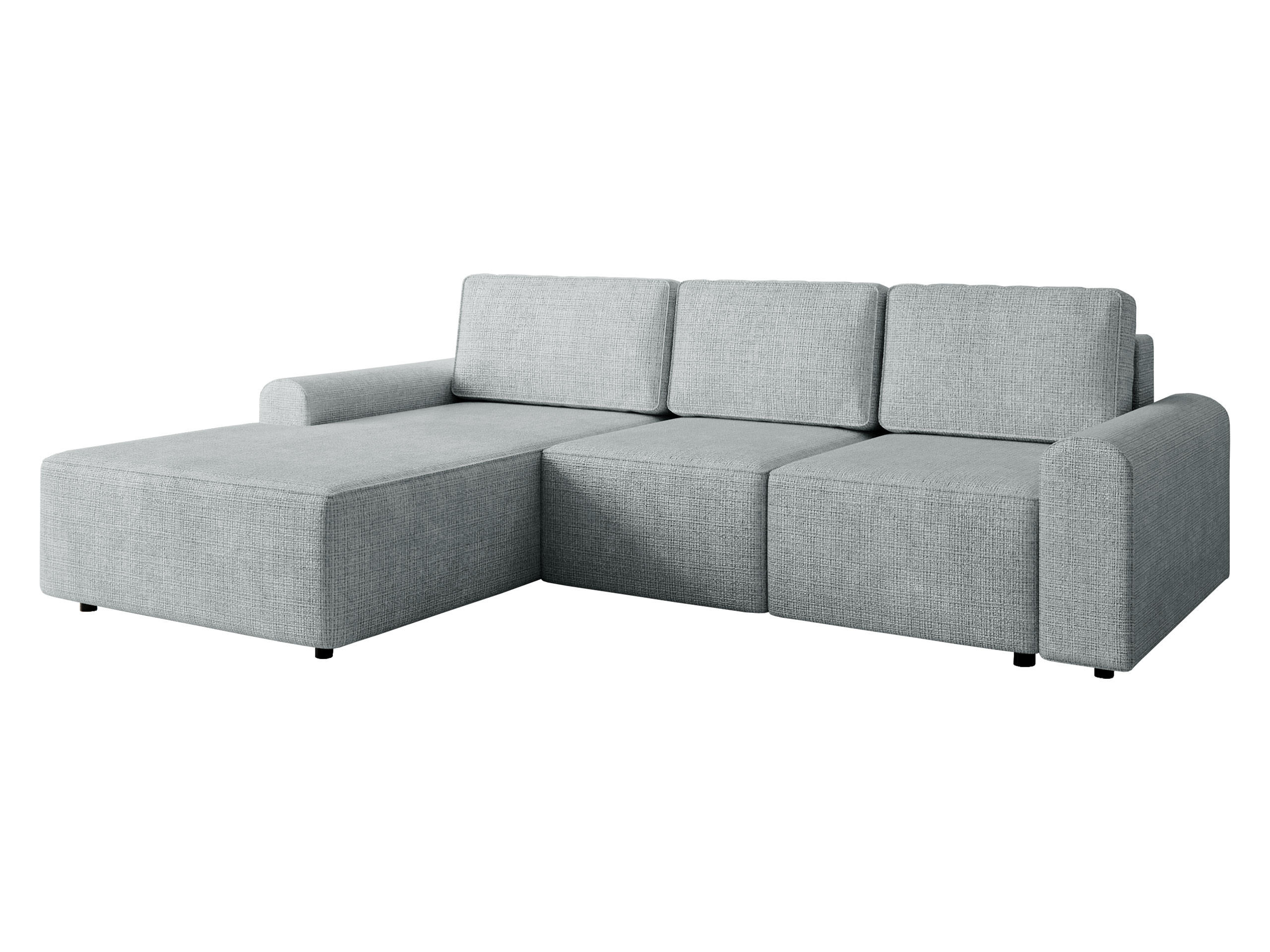 ECKSOFA Bella L, Seite: Links - Hellgrau/Schwarz, Holz/Kunststoff (258/168cm) - MIRJAN24