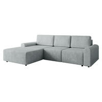 ECKSOFA Bella L, Seite: Links - Hellgrau/Schwarz, Holz/Kunststoff (258/168cm) - MIRJAN24
