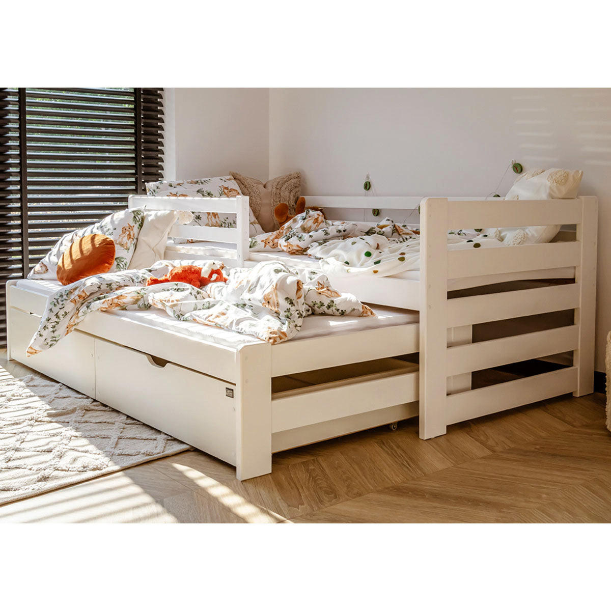 POSTEĽ 90/200 Jordan Biela - biela, kompozitné drevo (90/200cm) - Petits-meubles