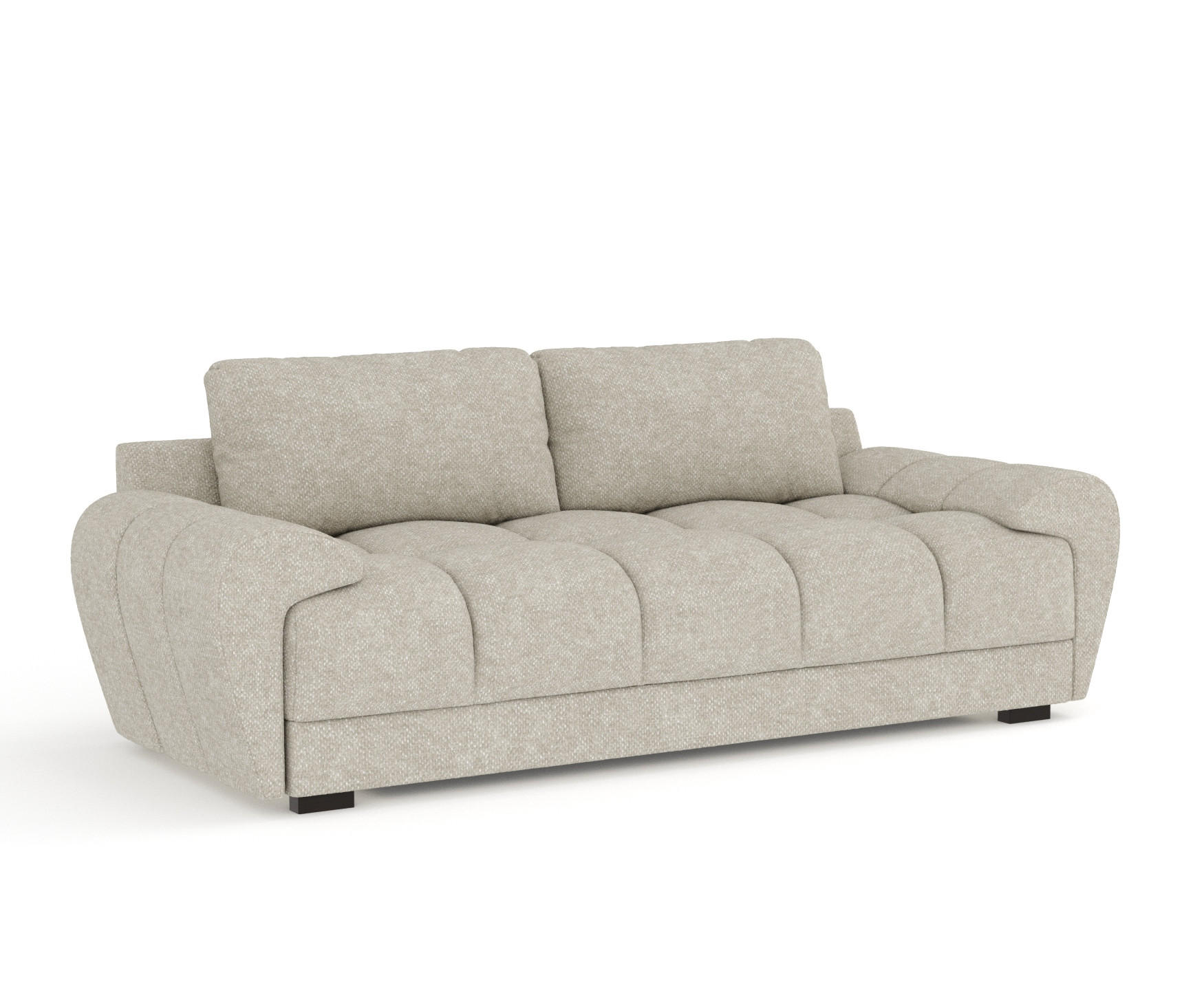 3-SITZER SOFA Peebles Beige Grau Chenille-Stoff - Beige/Schwarz, Holz/Holzwerkstoff (244/90/101cm) - Maison de Reve