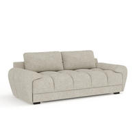 3-SITZER SOFA Peebles Beige Grau Chenille-Stoff - Beige/Schwarz, Holz/Holzwerkstoff (244/90/101cm) - Maison de Reve