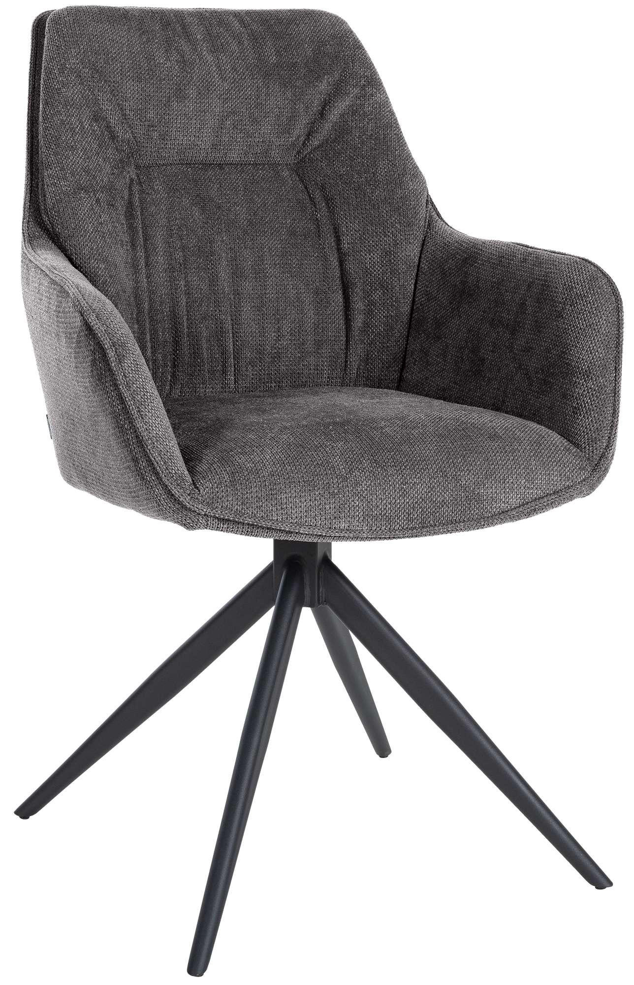 ARMLEHNENSTUHL Metall schwarz - Schwarz, Textil/Metall (58/91/62cm) - CLP