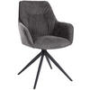 ARMLEHNENSTUHL Metall schwarz - Schwarz, Textil/Metall (58/91/62cm) - CLP