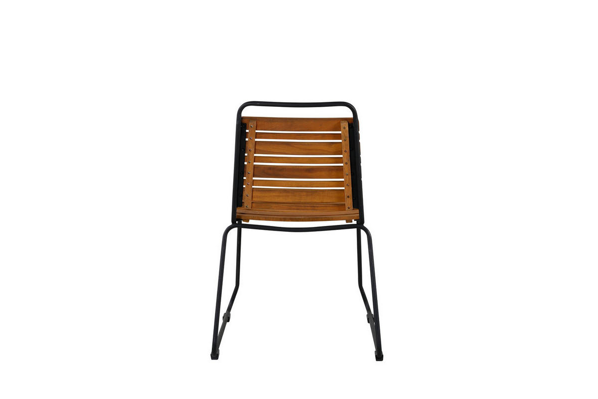 GARTENSTUHL 2er Set Akazie Dekor - Akaziefarben, Metall (57/86/59cm) - ebuy24