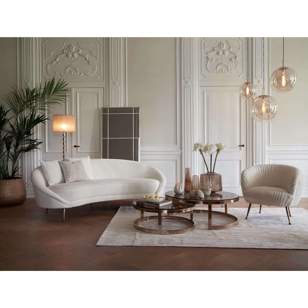 HÄNGELAMPE Medina Gold Ø48/48 cm - Goldfarben, Glas (48/48/48cm) - Light & Living