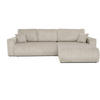 ECKSCHLAFSOFA Porto mit universelle Ottomane, Beige - Beige/Schwarz, Textil (288/190cm) - Beautysofa