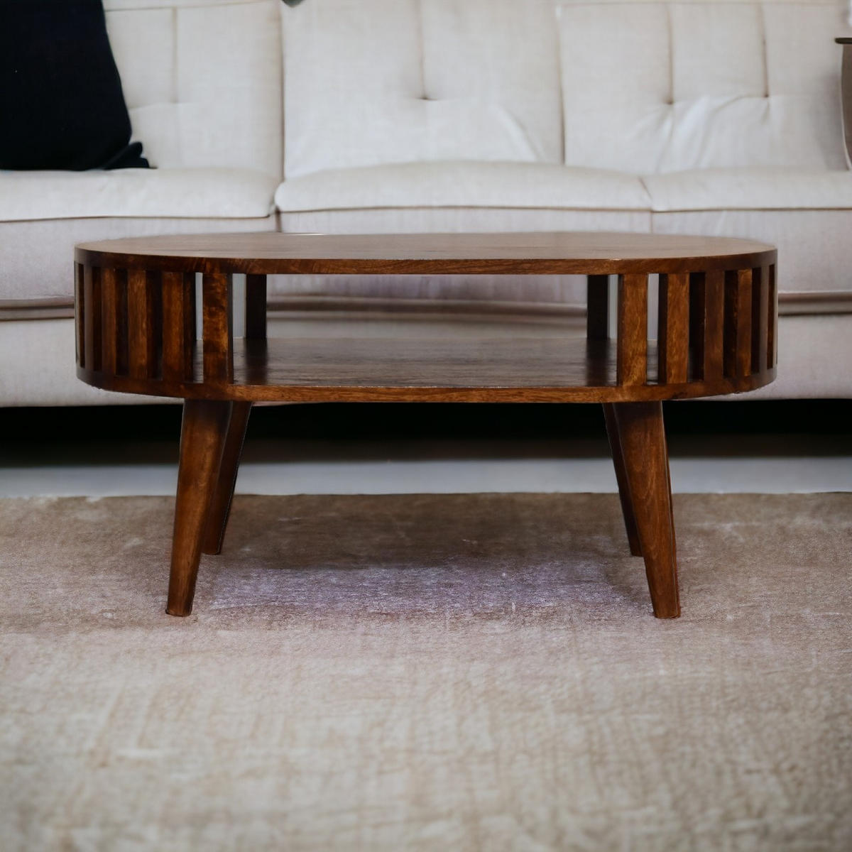 ARIELLA KLUBSKA MIZICA v kostanjevem zaključku - hnedá, drevo (80/50/40cm) - Artisan Furniture