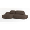 ECKSOFA NUVIRA L-S Braun Geflochtener Stoff mit Schlaffunktion - Braun, Holz (274/165cm) - MASSENO