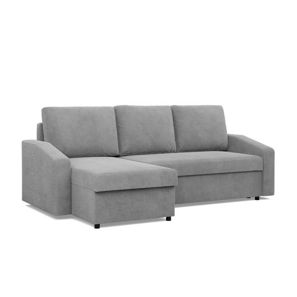 ECKSOFA Neo mit abgeschrägter Armlehnen hellgrau - Hellgrau, Textil (231/140cm) - SIMKAM Furniture