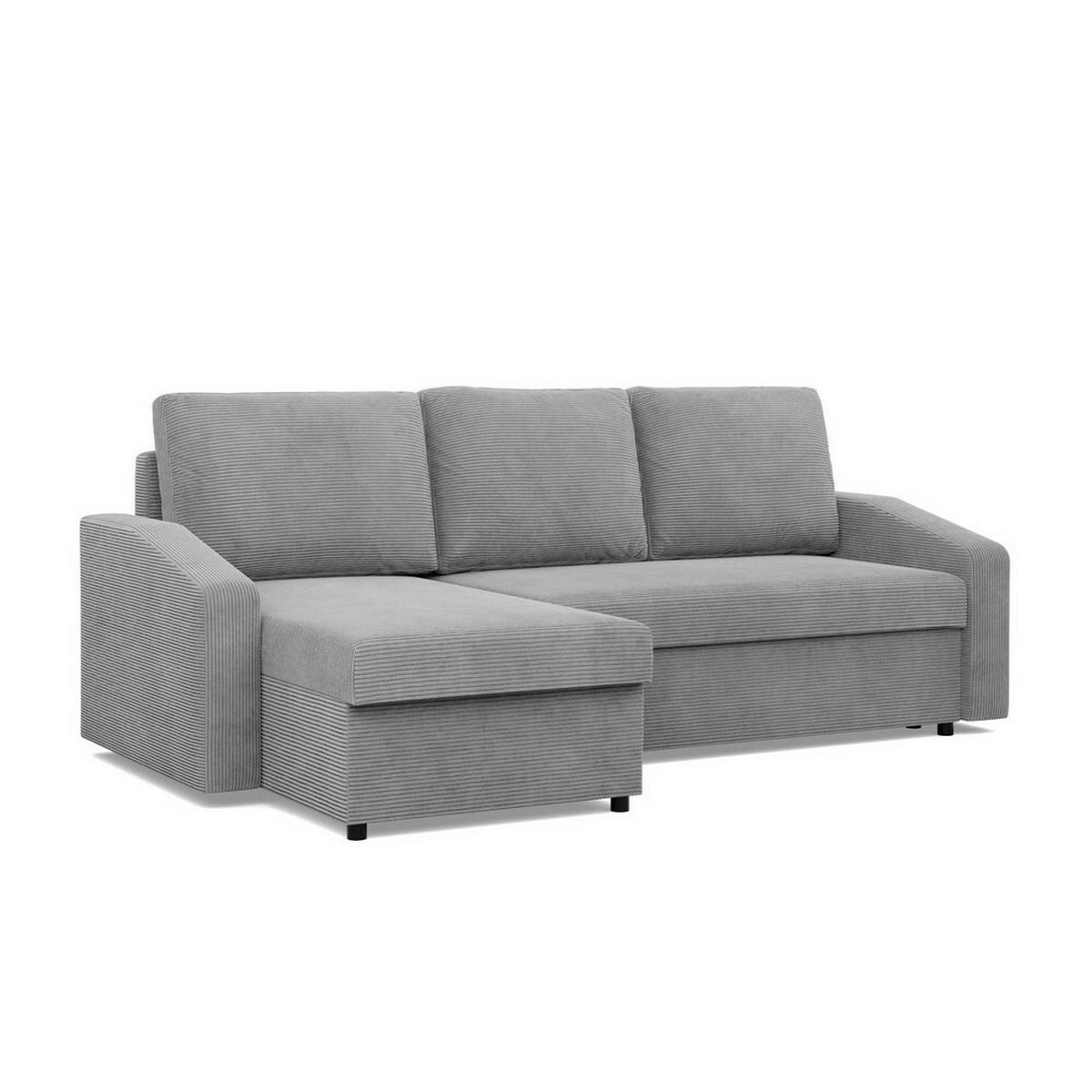 ECKSOFA Neo mit abgeschrägter Armlehnen hellgrau - Hellgrau, Textil (231/140cm) - SIMKAM Furniture