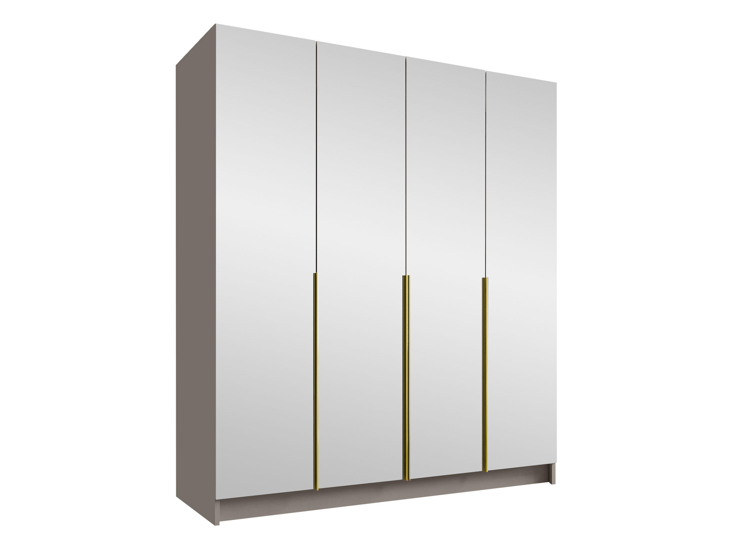 KLEIDERSCHRANK Santi III - Beige/Goldfarben, Holzwerkstoff/Metall (200/215/58cm) - MIRJAN24