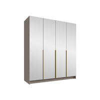 KLEIDERSCHRANK Santi III - Beige/Goldfarben, Holzwerkstoff/Metall (200/215/58cm) - MIRJAN24
