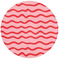 KÚPEĽŇOVÁ PREDLOŽKA Hravé - vzor - červená 70x70 cm - ružová, textil/plast (70/70cm) - OnlyWow