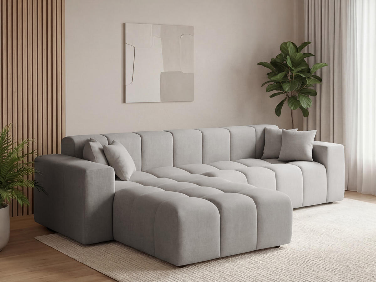 ECKSOFA Loopo Grau Links - Grau, Holz/Textil (265/180cm) - Graingold