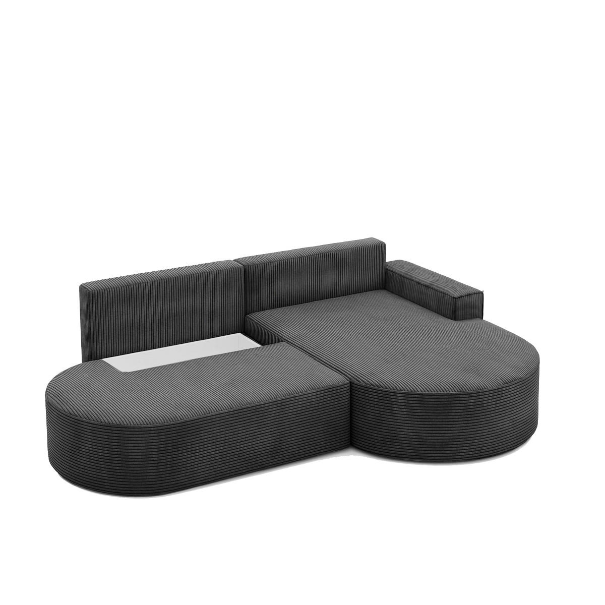 ECKSOFA Modena Pro - Komfort Und Stil Stoff Poso Graphit Rechts - Graphitfarben, Holz (278/179cm) - Kaiser Möbel