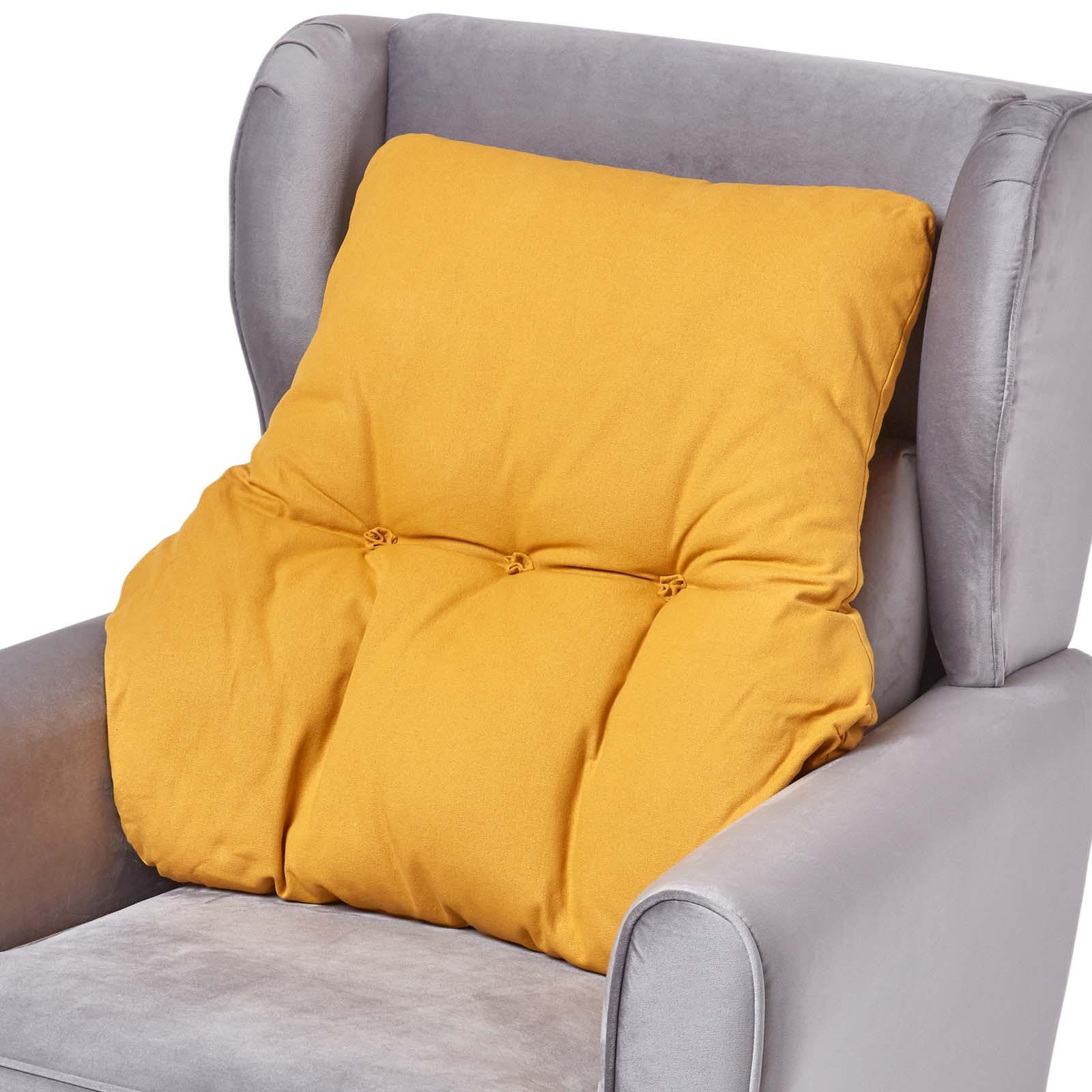 RÜCKENKISSEN senfgelb 68/58 cm – Stützkissen für Sessel, Baumwolle - Gelb, Textil (68/15cm) - Homescapes