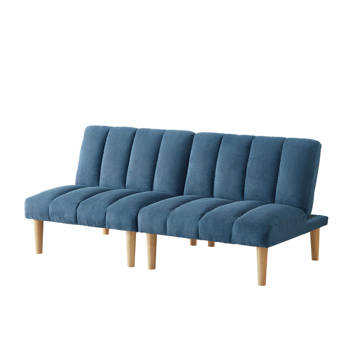 SCHLAFSOFA 167/82/72 cm Blau Cord mit 3-fach verstellbarer Rückenlehne - Blau, Textil (82/72/167cm) - Oxeza