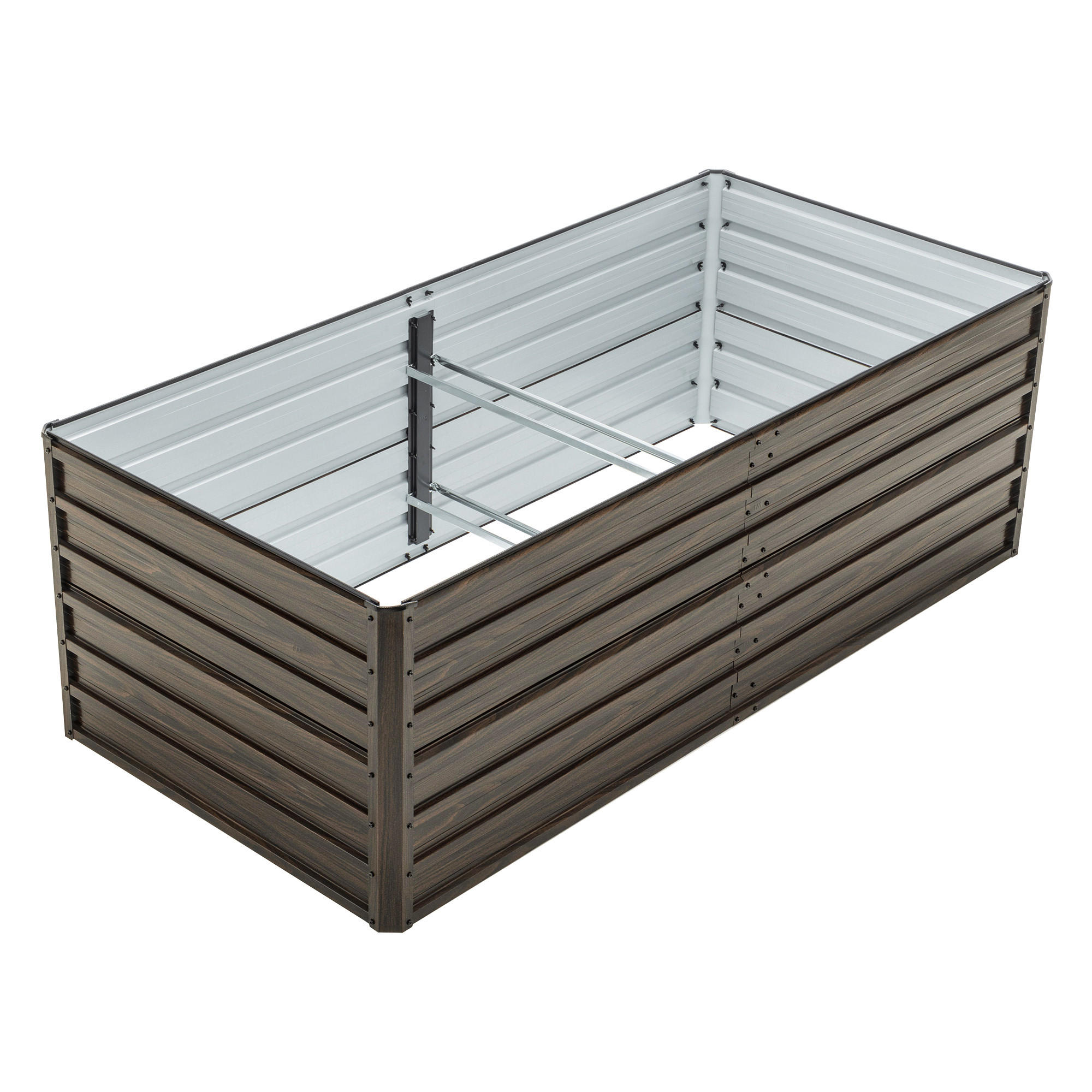 HOCHBEET 190/90/64 cm Schwarz (1 Stück) - Naturfarben, Metall (90/64/190cm) - Oxeza