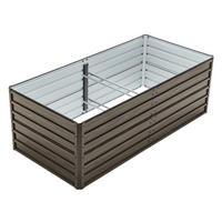 HOCHBEET 190/90/64 cm Schwarz (1 Stück) - Naturfarben, Metall (90/64/190cm) - Oxeza