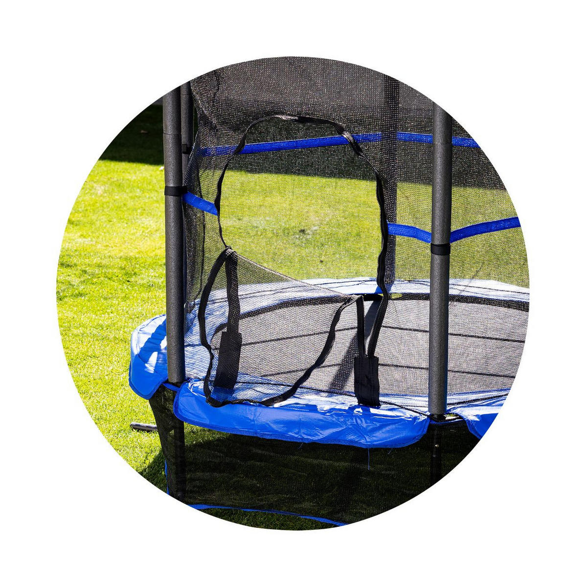 KINDERTRAMPOLIN Up und Down 140 cm blau Sicherheitsnetz Gummibänder bis 27kg - Blau, Textil (140/140cm) - Chipolino