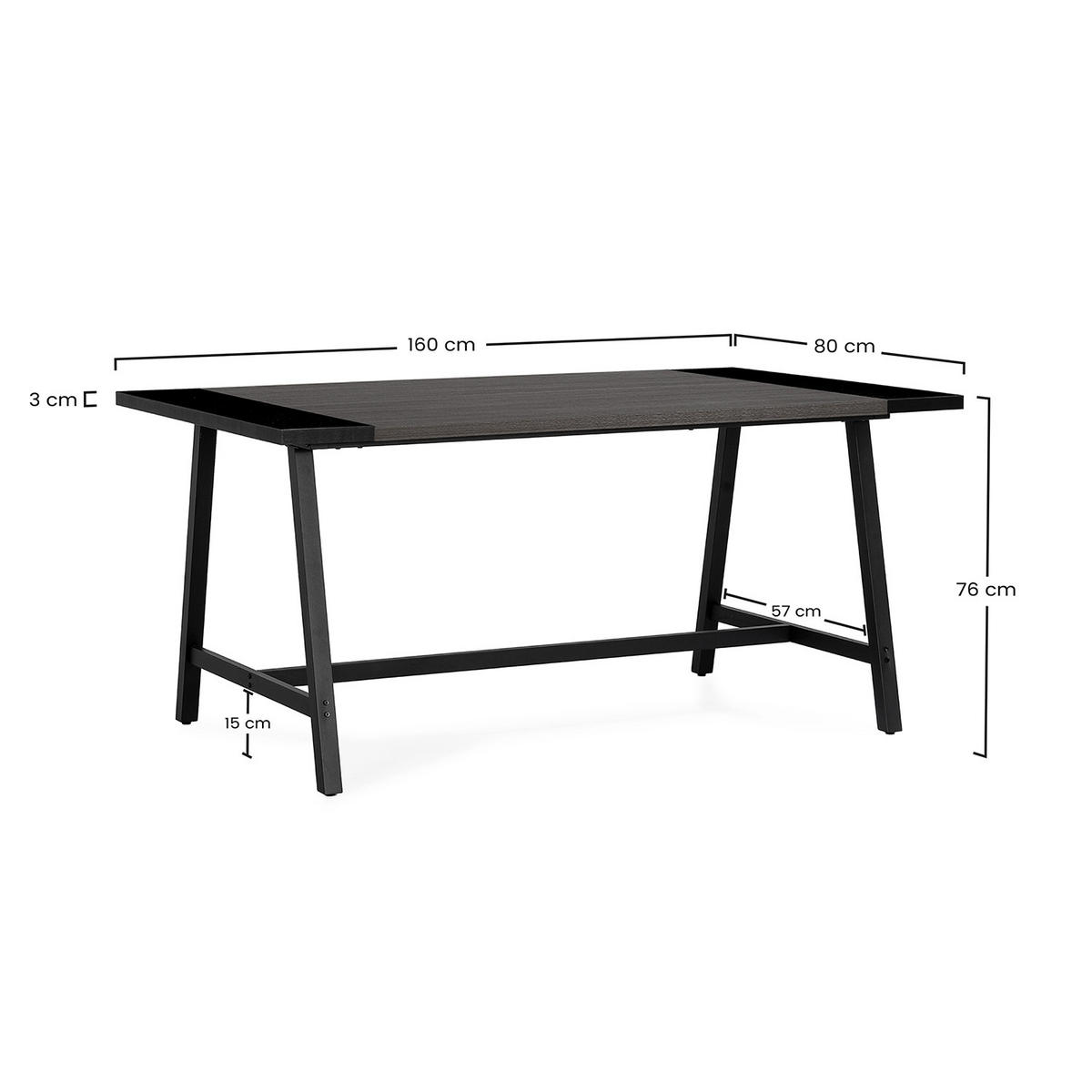ESSTISCH Caracas Walnuss-Optik, 160 cm - Walnussfarben, Holzwerkstoff (80/160/75cm) - VS Venta-stock