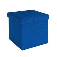 SITZWÜRFEL Faltbar 30/30/30 cm (Blau) - Blau, Textil (30/30/30cm) - Intirilife