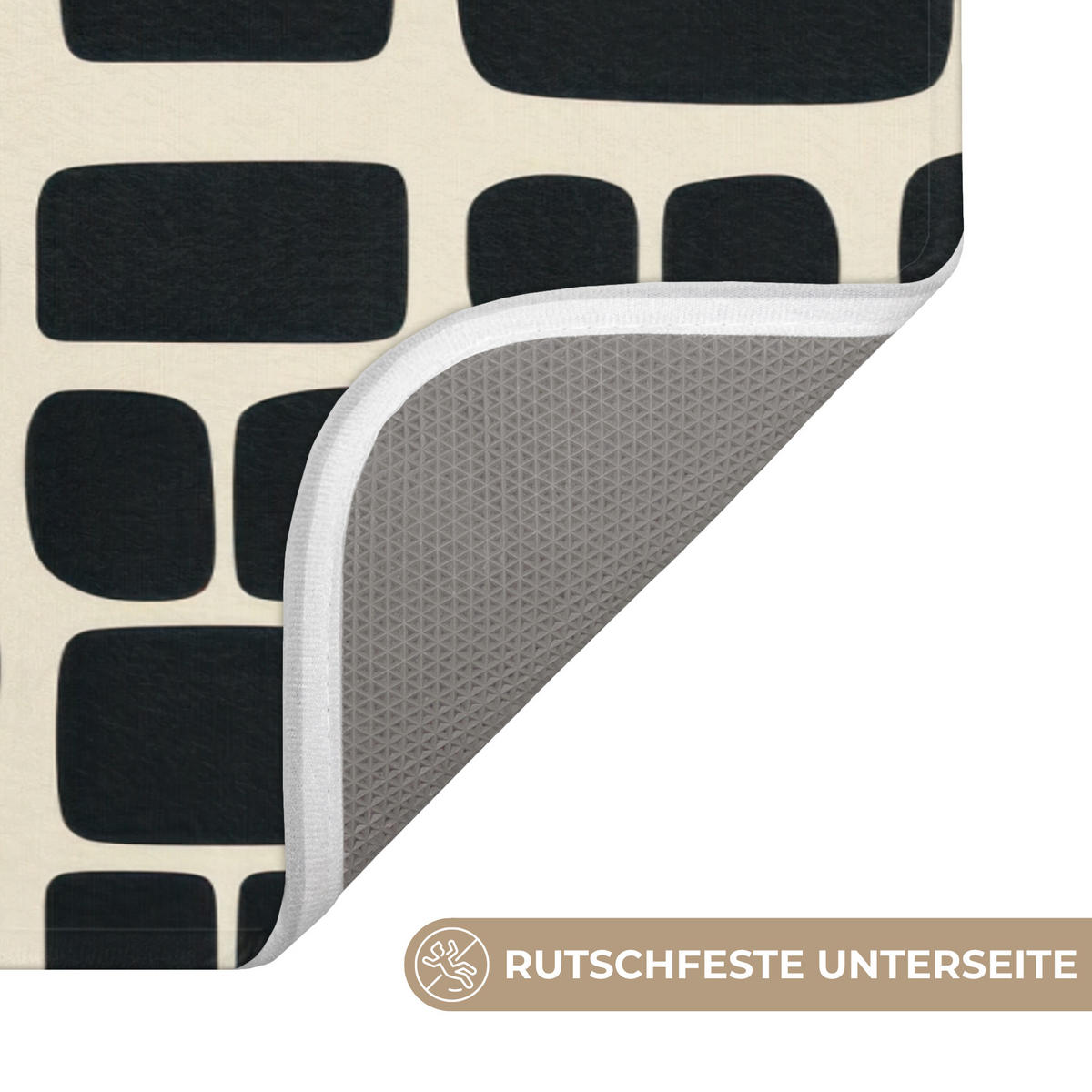 KOUPELNOVÁ PŘEDLOŽKA Moderní - organické - černé 90x60 cm - antracitová, textil/plast (90/60cm)