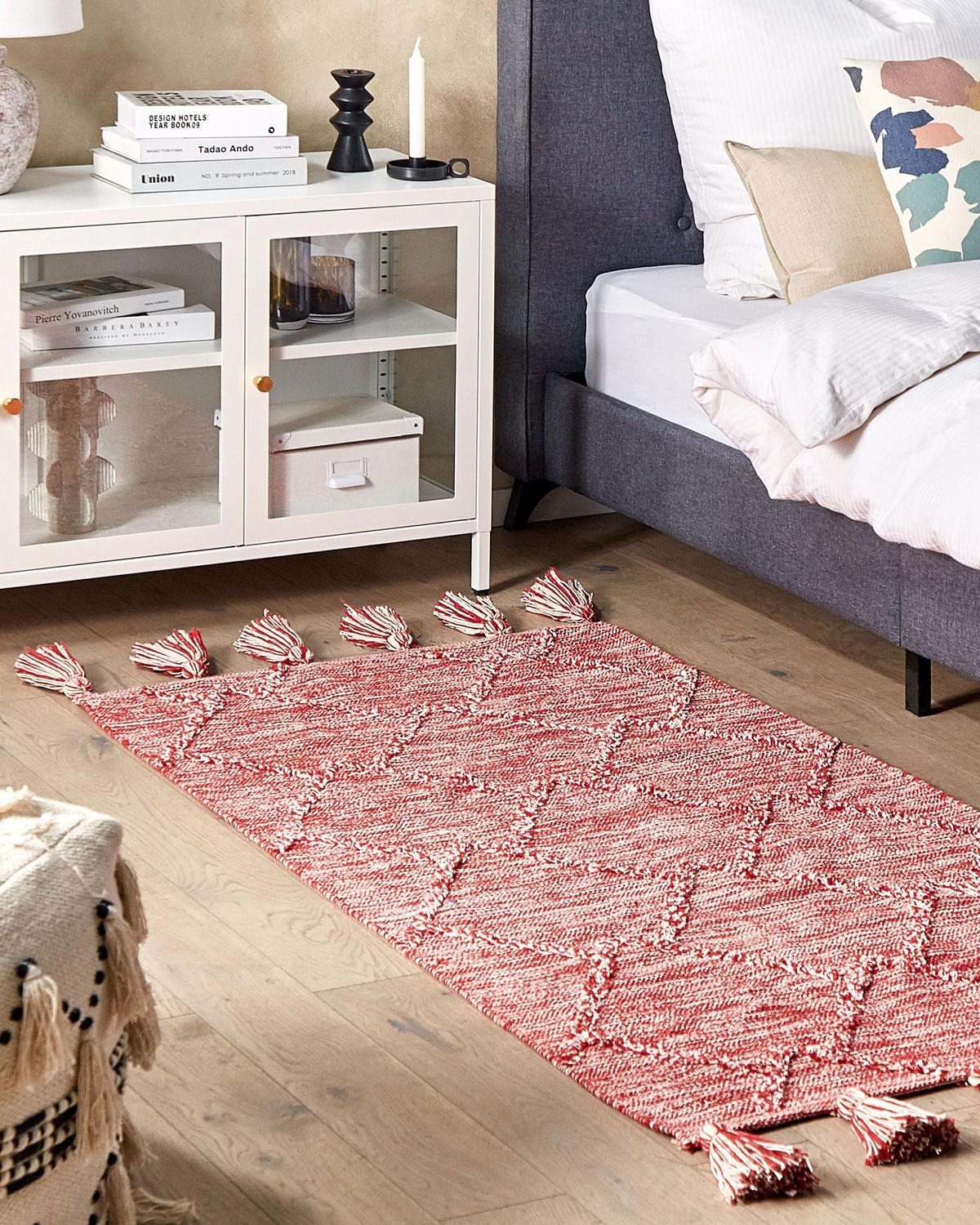 KURZFLOR-TEPPICH Nigde 150/80 cm - Rot, Textil (80/150cm) - Beliani