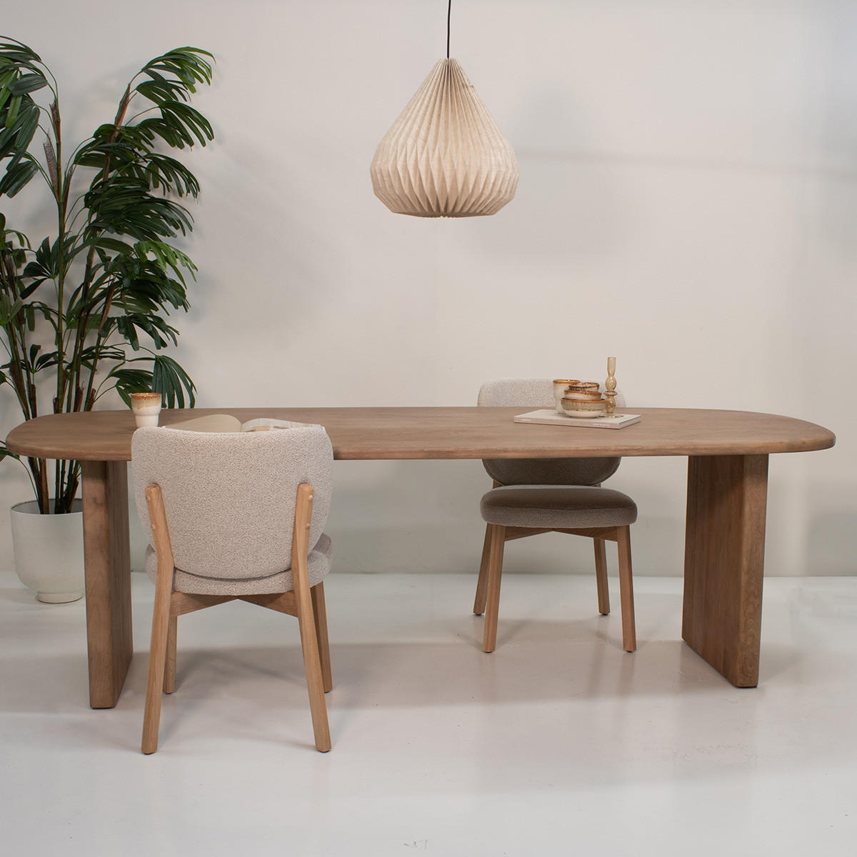 ESSTISCH oval aus Mangoholz 200cm, natürlich - Braun, Holz (200/100/77cm) - Giga Meubel