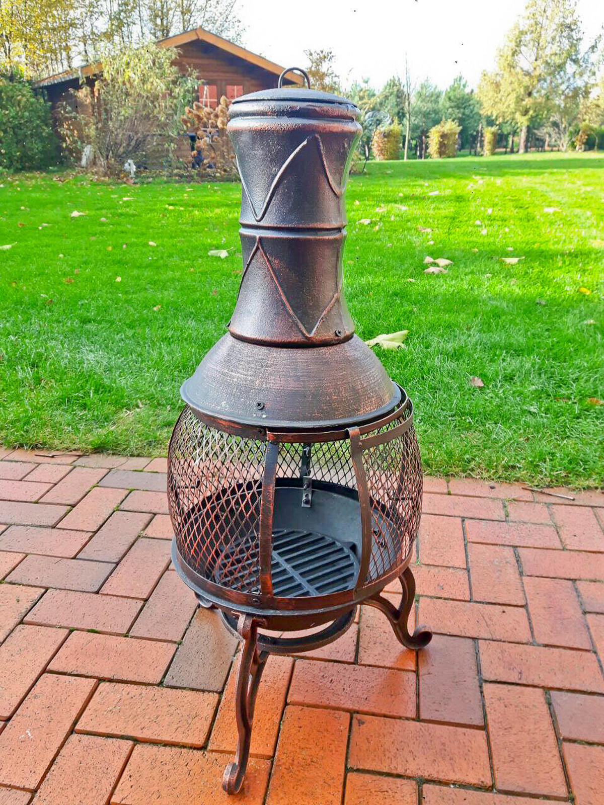 TERRASSENOFEN Nil Gusseisen Dunkelbraun 90x50x50cm - Dunkelbraun, Metall (50/90/50cm) - DELUKE