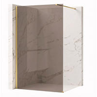 DUSCHWAND Rea Flexi Brown / Brush Gold 90 - Goldfarben, Glas (120/90/195cm) - REA