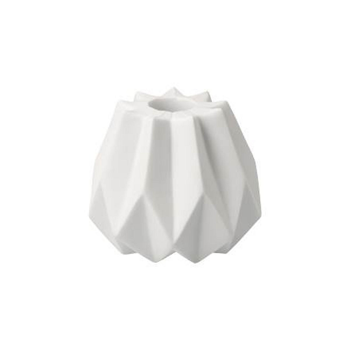 KERZENHALTER Polygono Star, Biskuitporzellan, Biskuit weiß, H 8 cm - Weiß, Keramik (9/8/9cm) - Goebel
