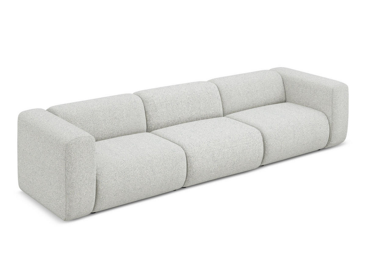 4-SITZER-SOFA Strukturstoff Stoff Beige - Beige/Schwarz, Kunststoff/Textil (319/70/89cm) - Makamii