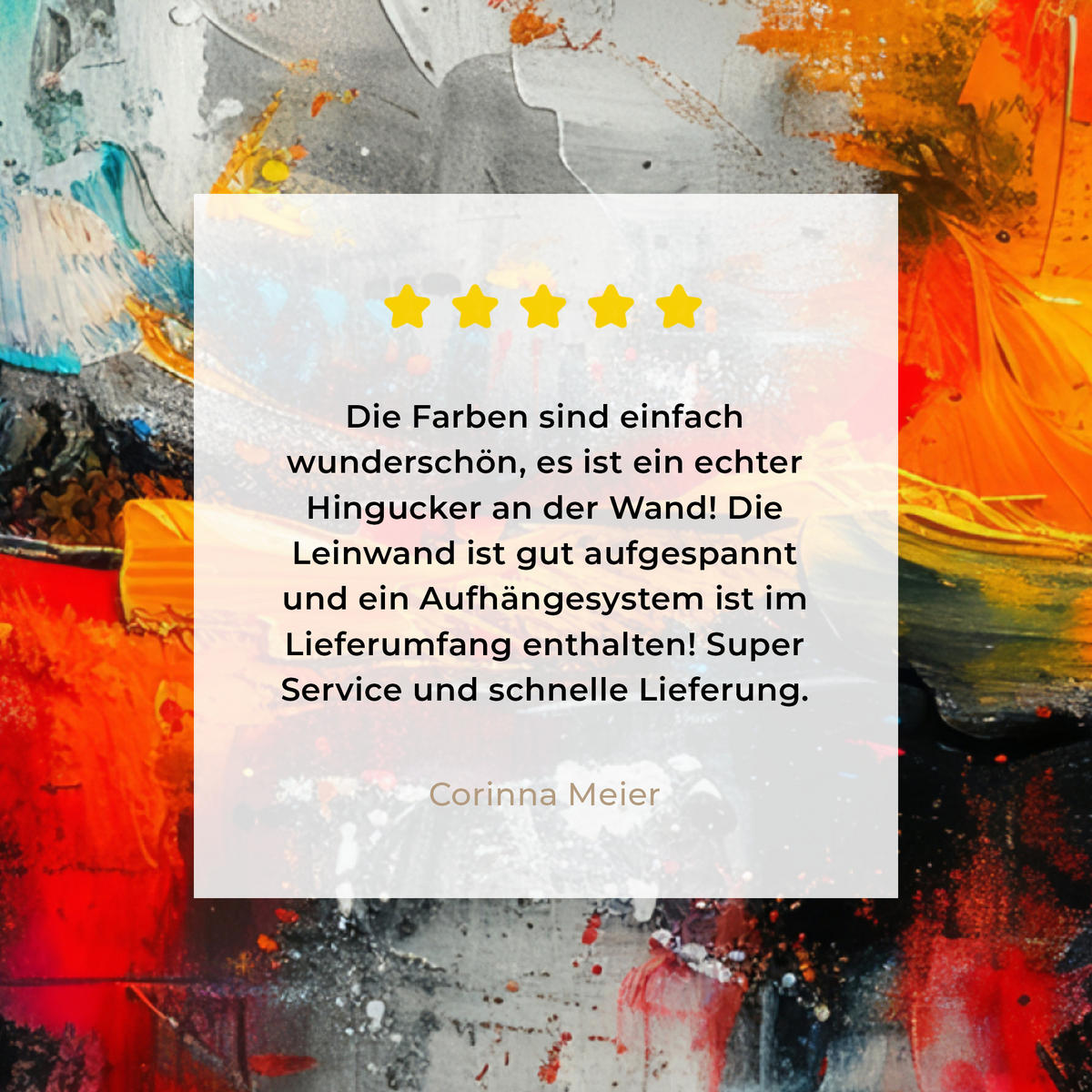 LEINWANDBILD Moderne Kunst - Orange - Grau - Abstrakt 50x50 cm - Hellgrau, Textil (50/50cm) - MuchoWow