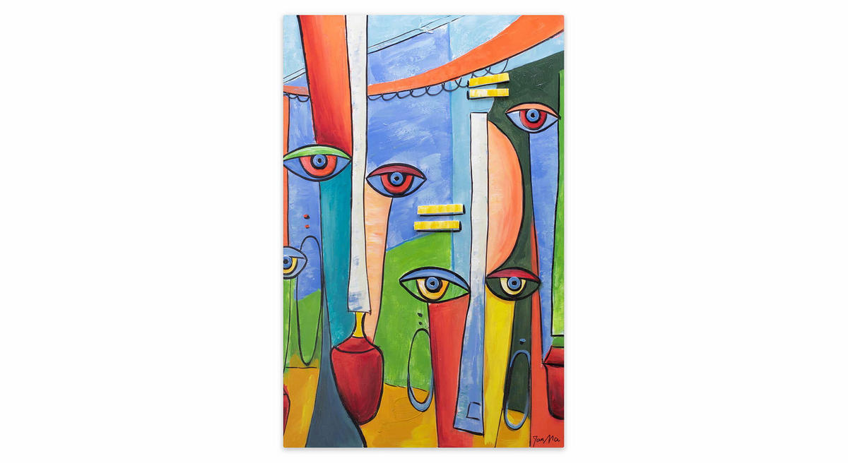 ACRYLBILD HANDGEMALT 60/90 cm - Multicolor, Holz/Textil (60/90cm) - KUNSTLOFT