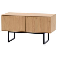GARDEROBENBANK Stone Eiche 90 cm, Sitzbank mit Push-to-Open - Eichefarben/Schwarz, Holzwerkstoff/Metall (90/49/40cm) - Furn.Design