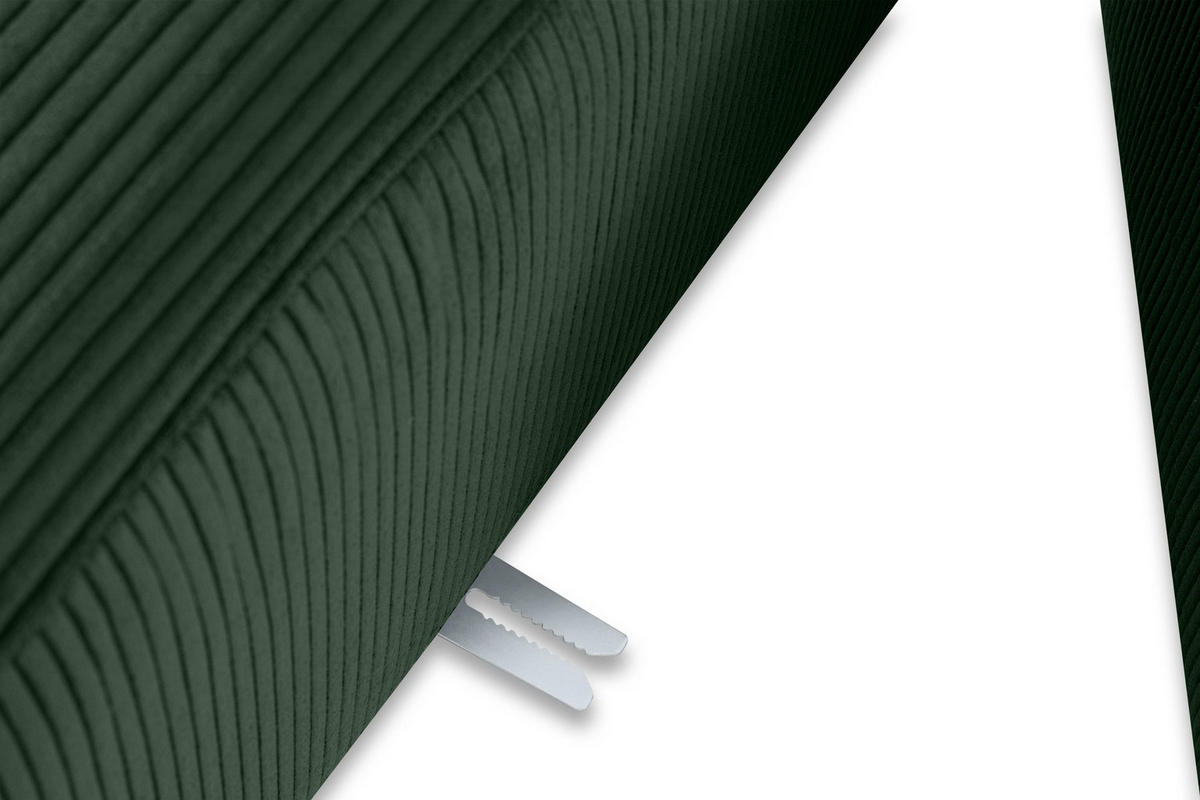 PANORAMA-ECKSOFA BUFFO 7/8 Sitzer mit extrem weicher Sitzfläche, Kordstoff, dunkelgrün - Dunkelgrün, Textil (424/73/180cm) - KONSIMO®