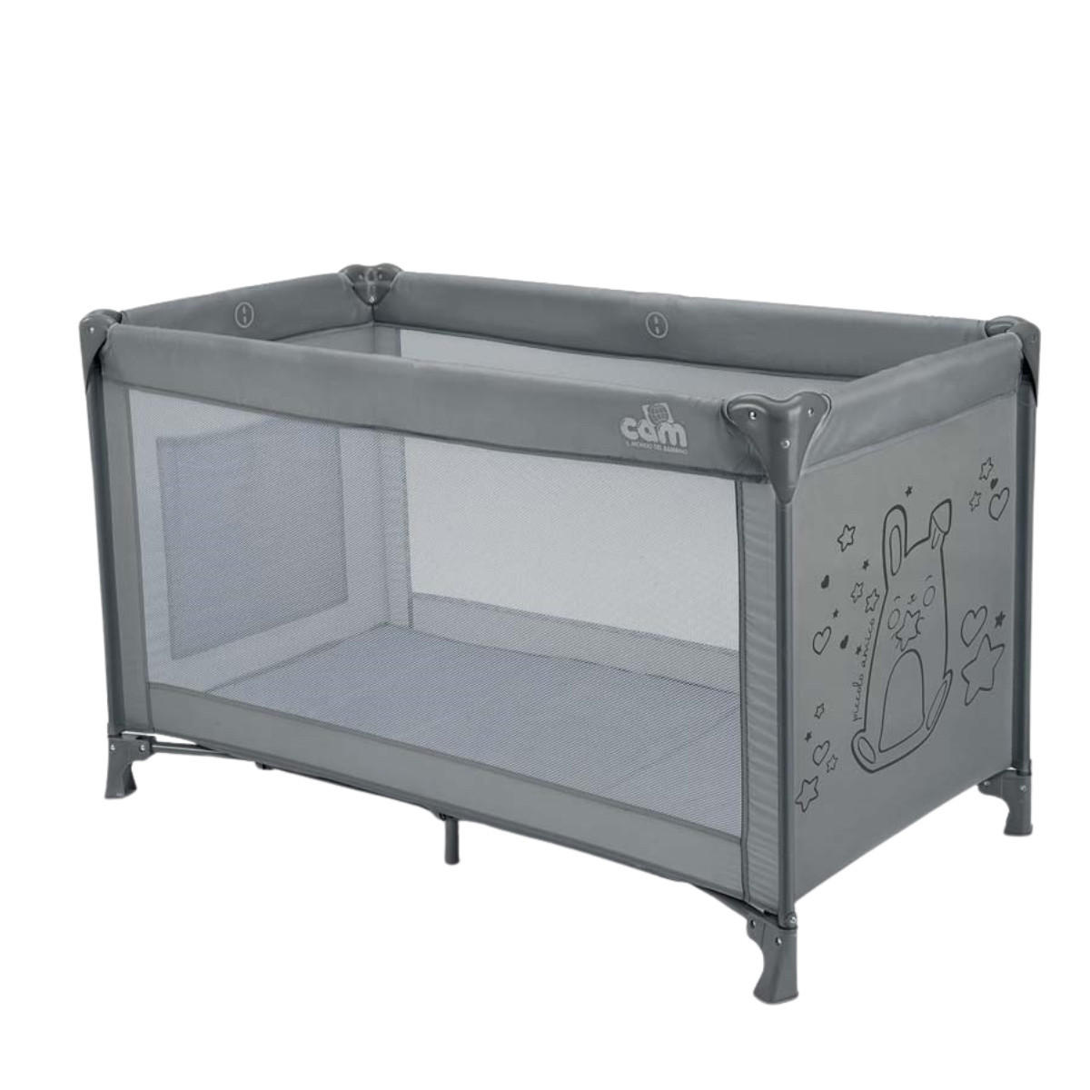 KINDER-REISEBETT Sonno für 0-36 Monate - Grau, Kunststoff/Textil (210/750cm) - Cam il Mondo del Bambino S.p.A.