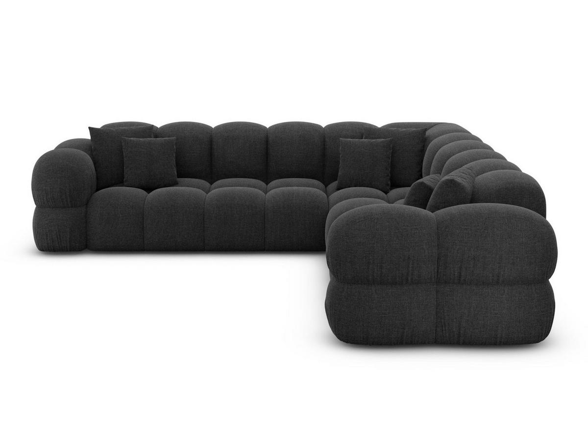 COUCH Monteverde L-Form Schwarz Strukturstoff - Schwarz, Textil (253/253cm)