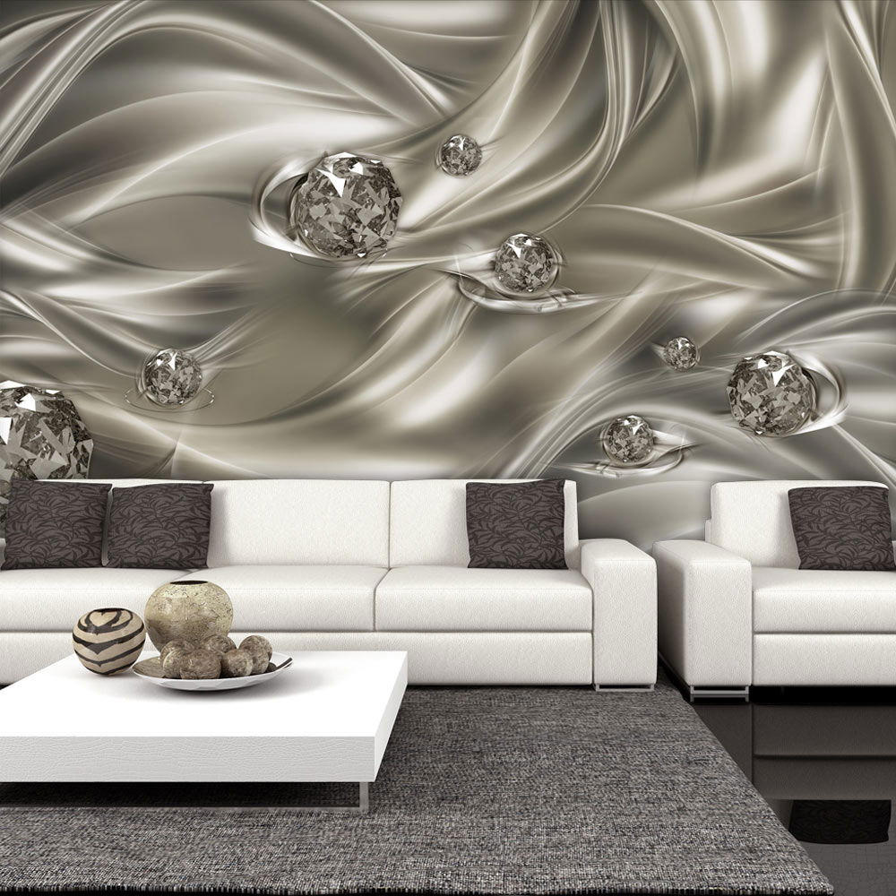 VLIESTAPETE Braun 300/210 cm - Silberfarben/Braun, Textil (300/1cm) - KUNSTLOFT