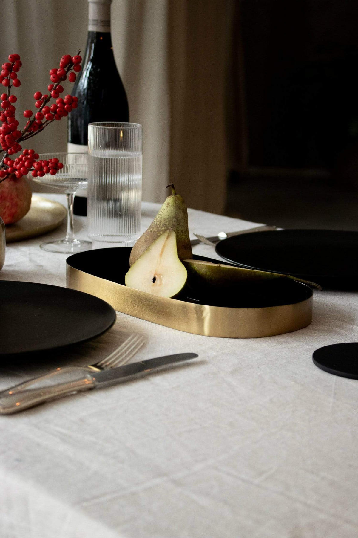 DEKOTABLETT Glam aus Eisen in Gold/Schwarz 30/15 cm - Schwarz, Metall (3cm) - LaLe Living