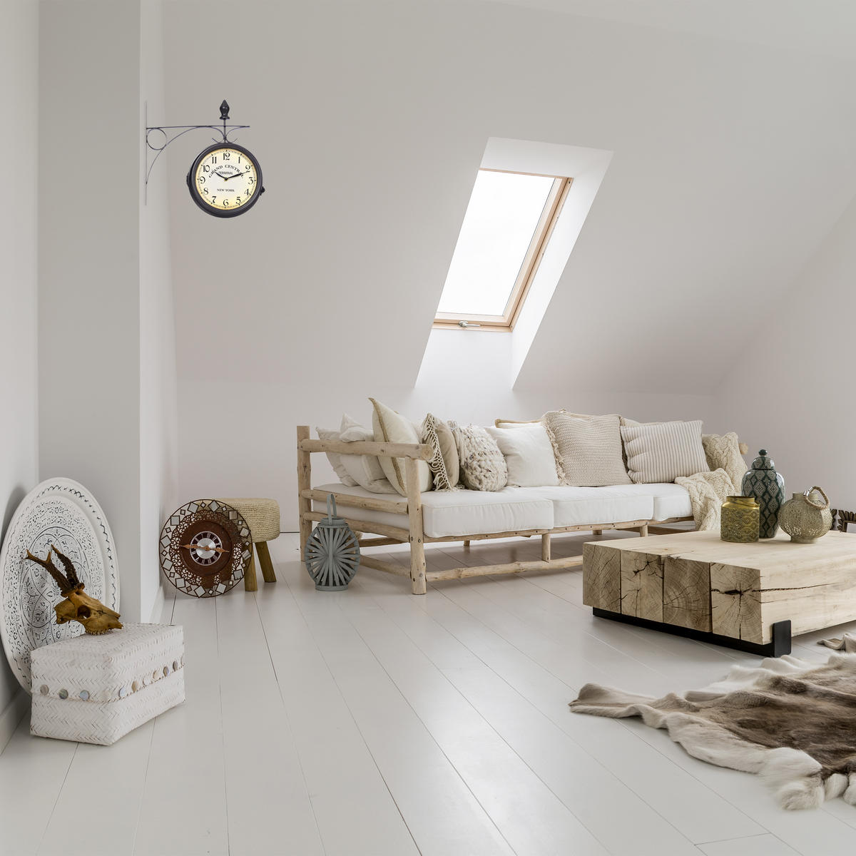 BAHNHOFSUHR - Schwarz, Glas/Metall (35/35/10cm) - Relaxdays