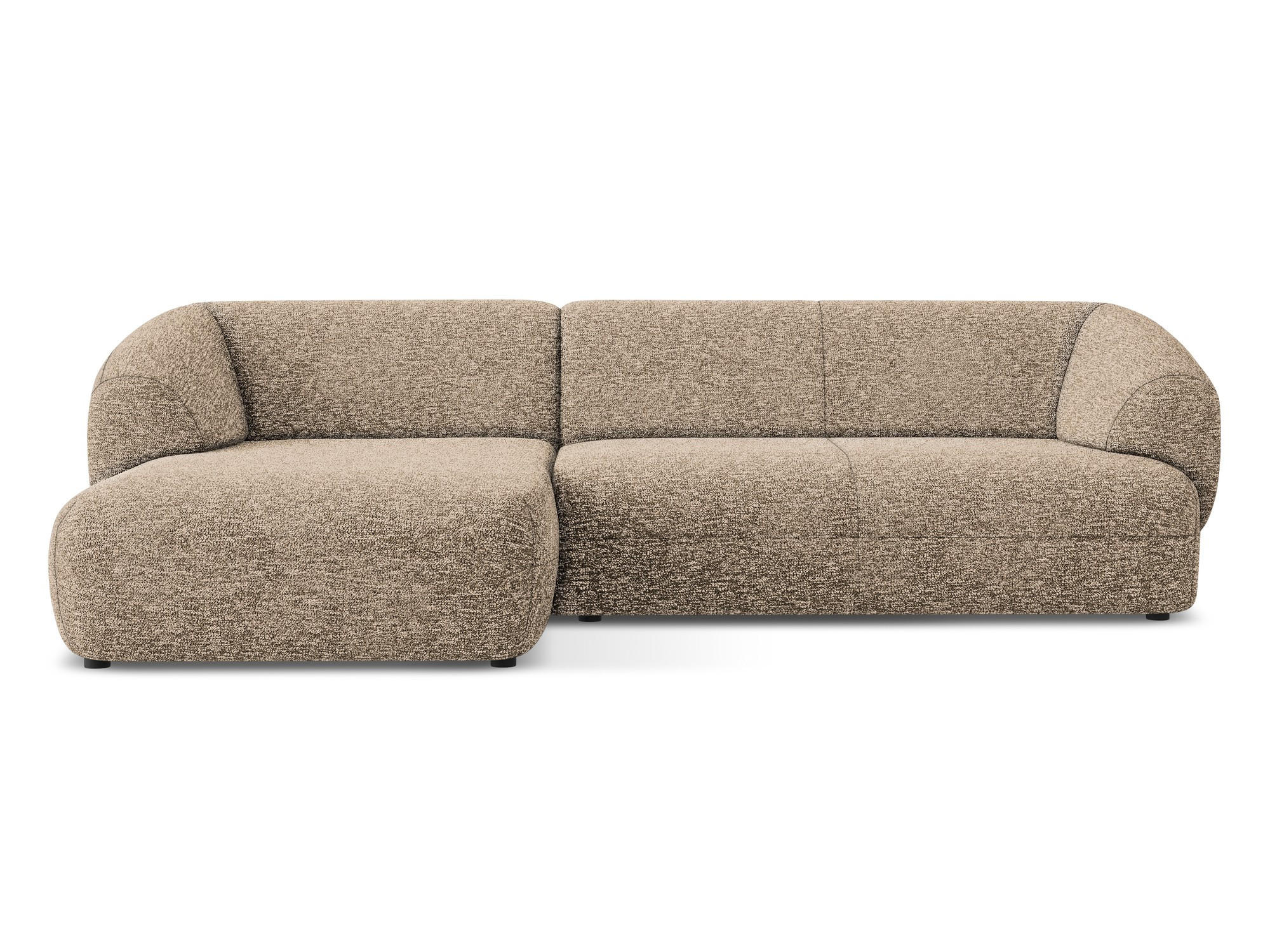 ECKSOFA links Strukturstoff Stoff Beige - Blau/Beige, Kunststoff/Textil (156/280cm) - Makamii
