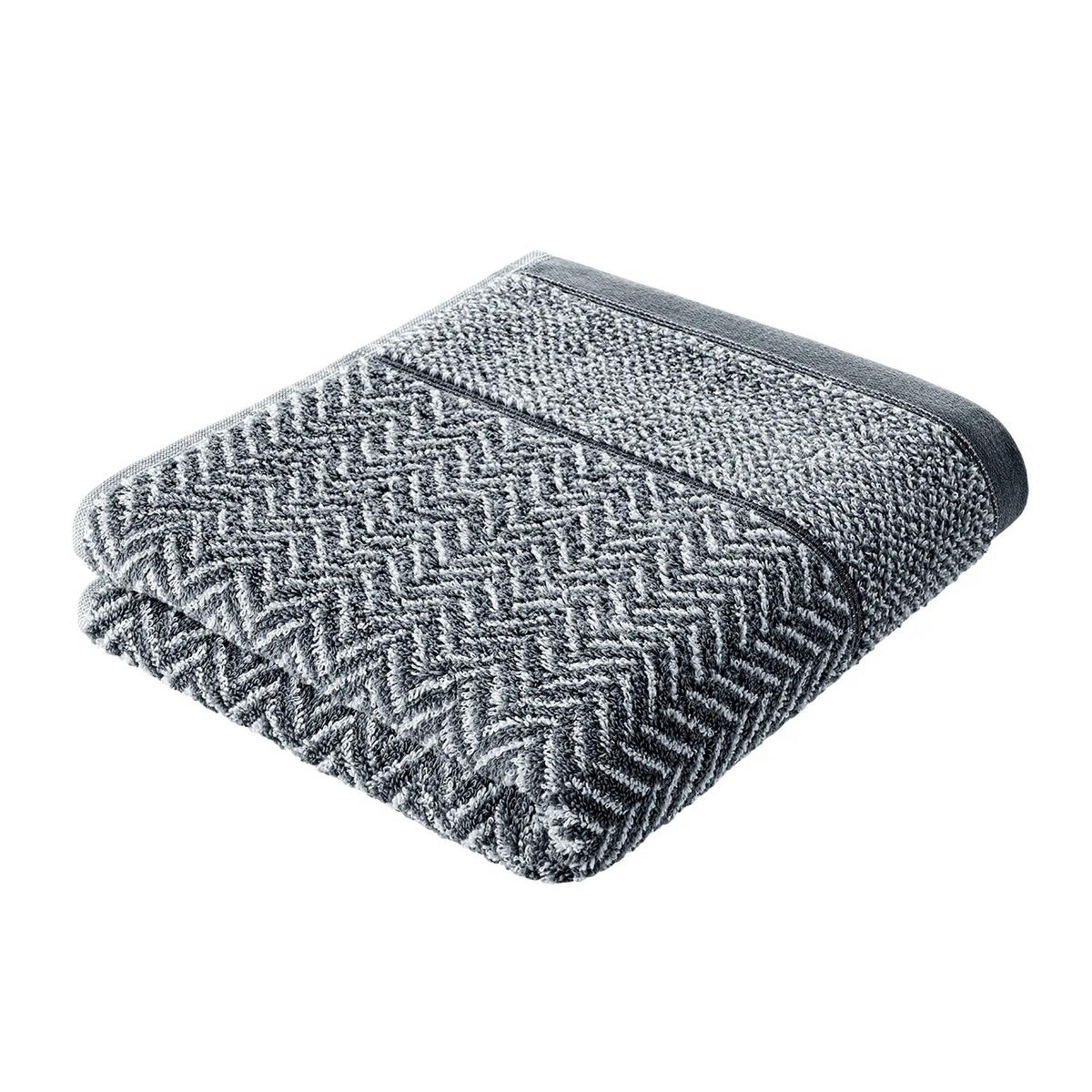 DUSCHTUCH Italiana Anthrazit - Anthrazit, Textil (70/140cm) - Herzbach Home