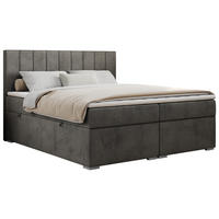 BOXBETT ALLY 140/200 Dunkelgrau Velvet - H4 - Dunkelgrau, Holz/Textil (140/200cm) - MKS