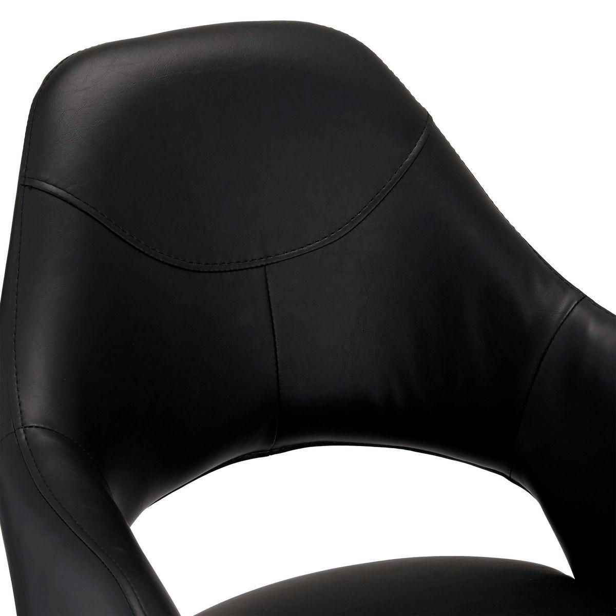 STUHL-SET 2 Stück in Kunstleder - Schwarz, Leder/Metall (59/89/64cm) - Furnhouse